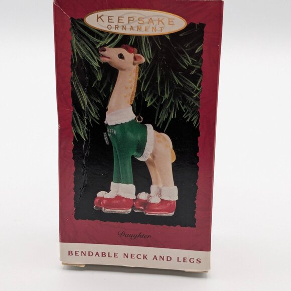 Hallmark Keepsake Daughter 1993, Vintage Bendable Giraffe Christmas Ornament - Picture 8 of 11